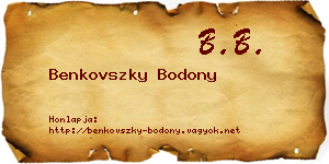 Benkovszky Bodony névjegykártya